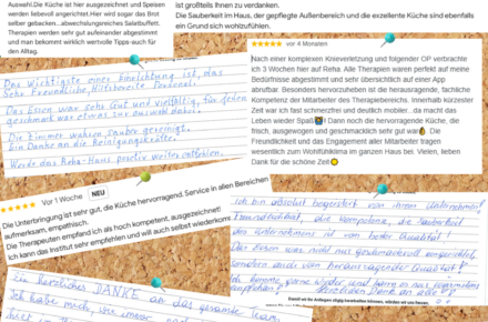 Wir sagen Danke - Gäste/Patientenfeedback - OptimaMed Rehazentrum Aspach